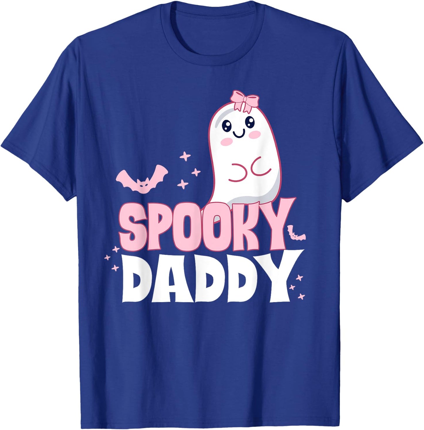 Spooky Daddy Family Cute Pink White Ghost Boo Halloween T-Shirt - T-Shirt | Royal