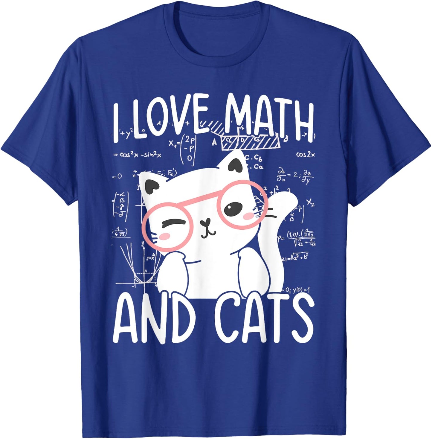 I Love Math And Cats T-Shirt - T-Shirt | Royal