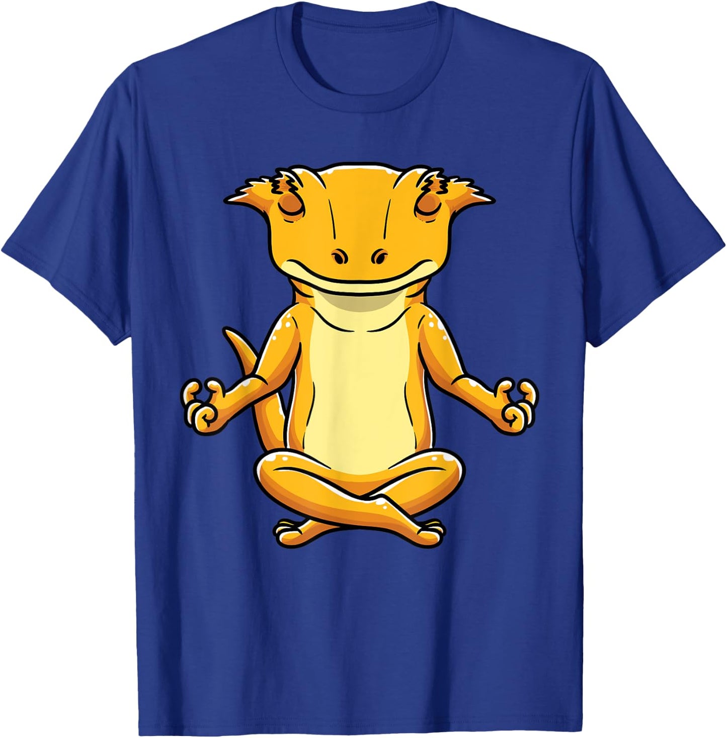 Funny Yoga Crested Gecko Meditating Lizard Reptile T-Shirt - T-Shirt | Royal