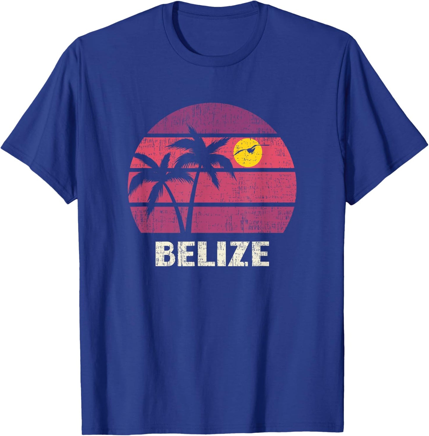 Belize Retro Surfer Beach Vintage Sunset Love T-Shirt - T-Shirt | Royal
