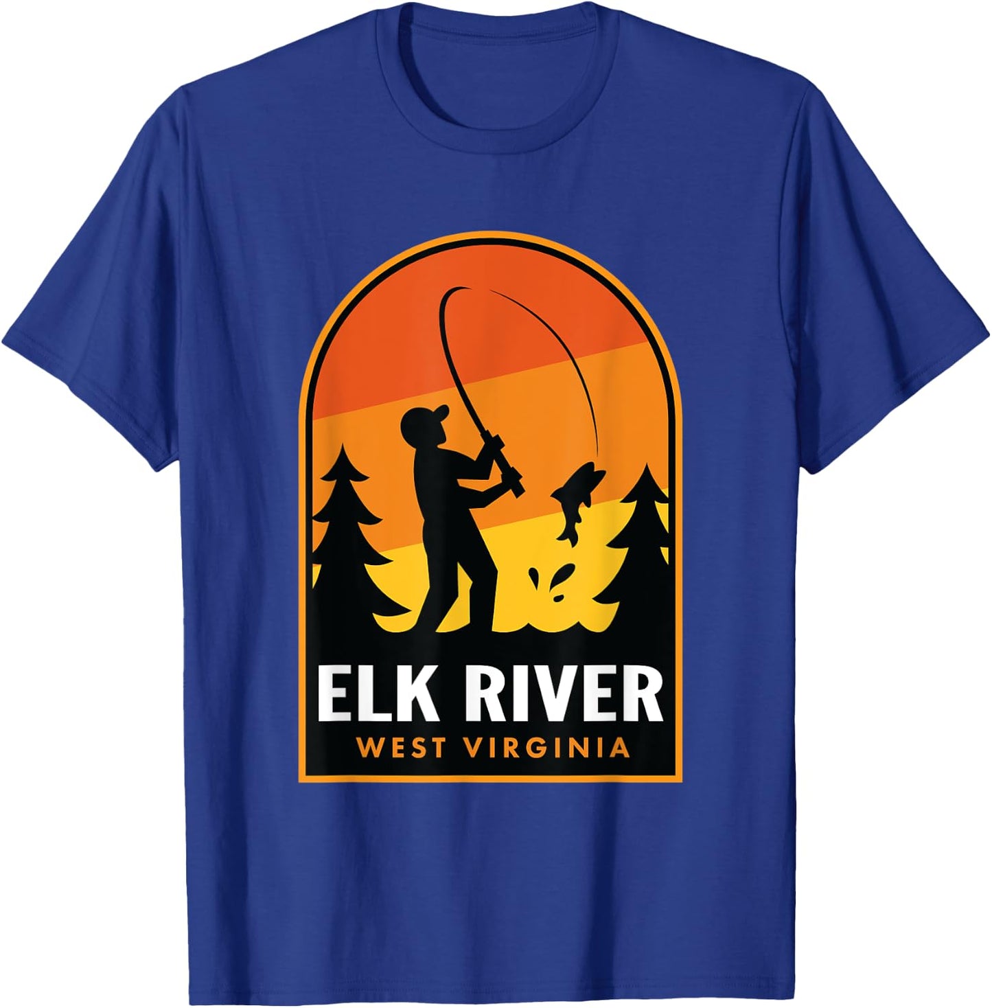 Elk River West Virginia Fishing T-Shirt - T-Shirt | Royal