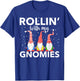 Rollin With My Gnomies Women's Christmas Novelty T-Shirt - T-Shirt | Royal