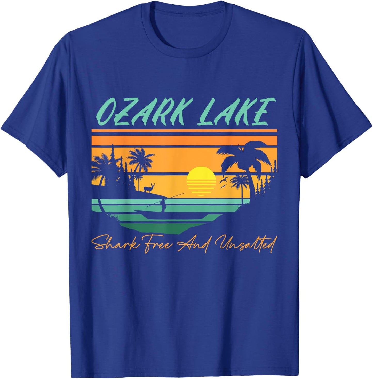 Ozark Lake Shark Free and Unsalted Funny Nature Lover Humor T-Shirt - T-Shirt | Royal