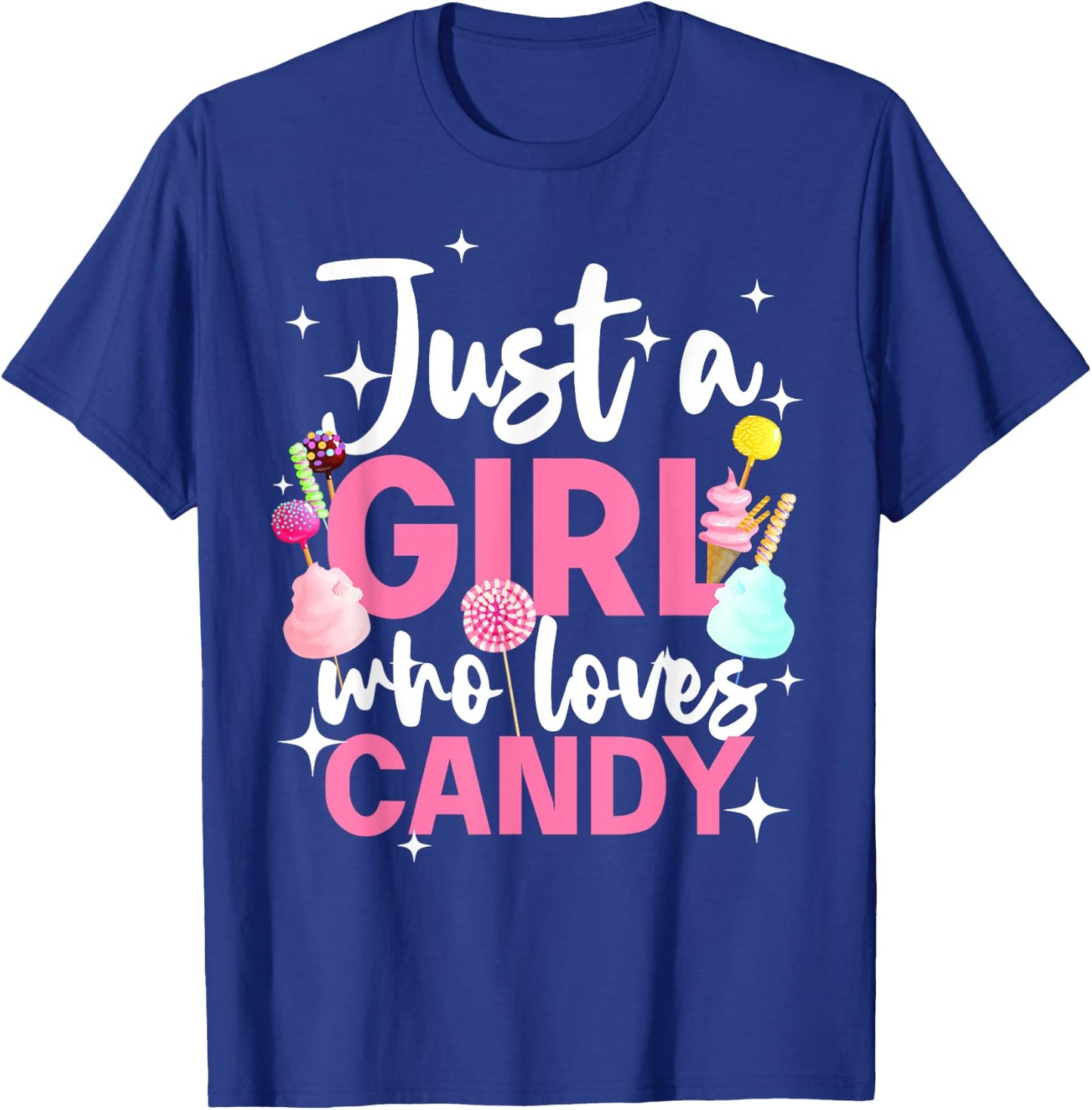 Cute Candy Design Girls Kids Sweets Candy Lover T-Shirt - T-Shirt | Royal