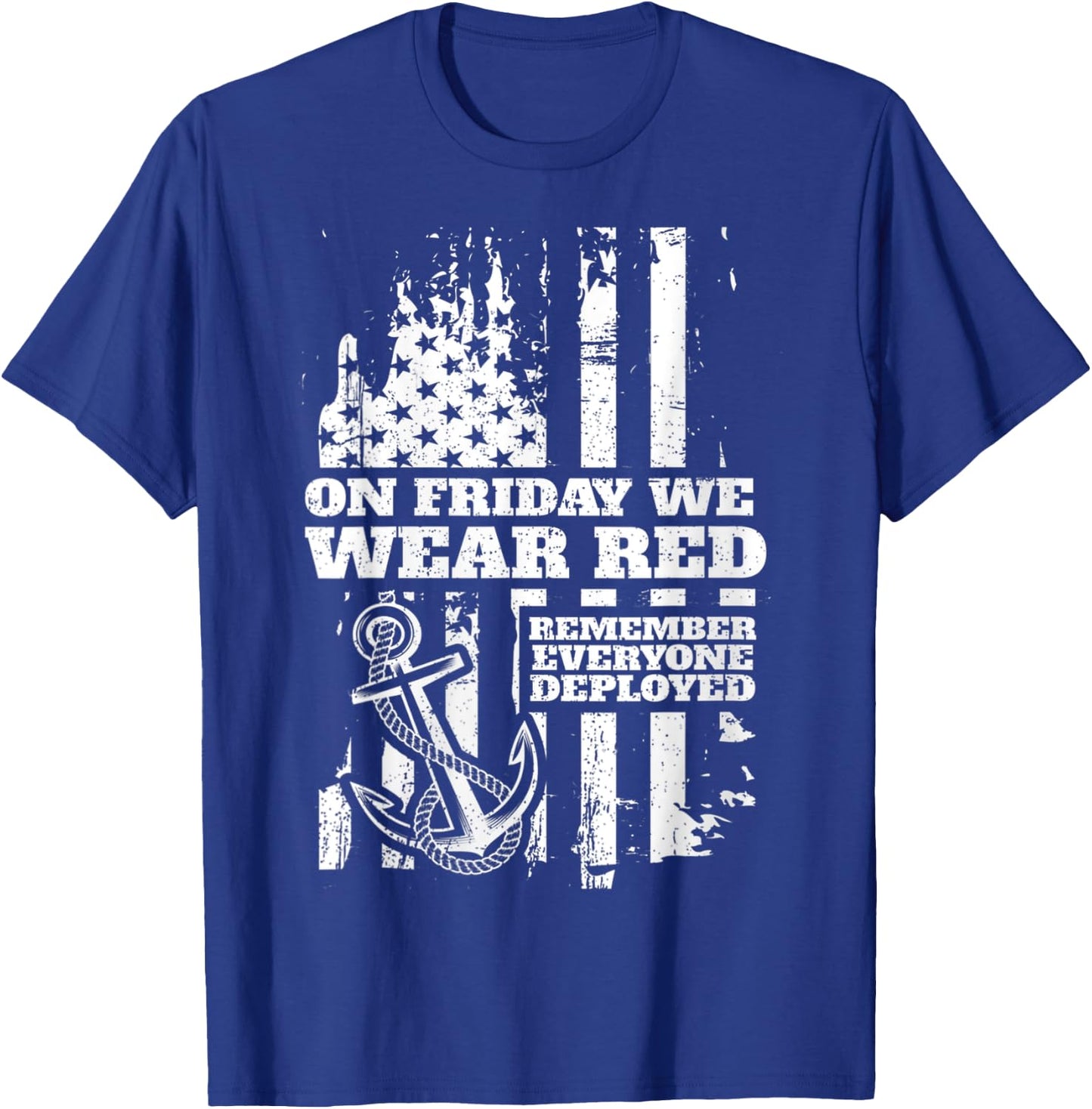 On Friday We Wear Red Friday Military Support troops US Flag T-Shirt - T-Shirt | Royal