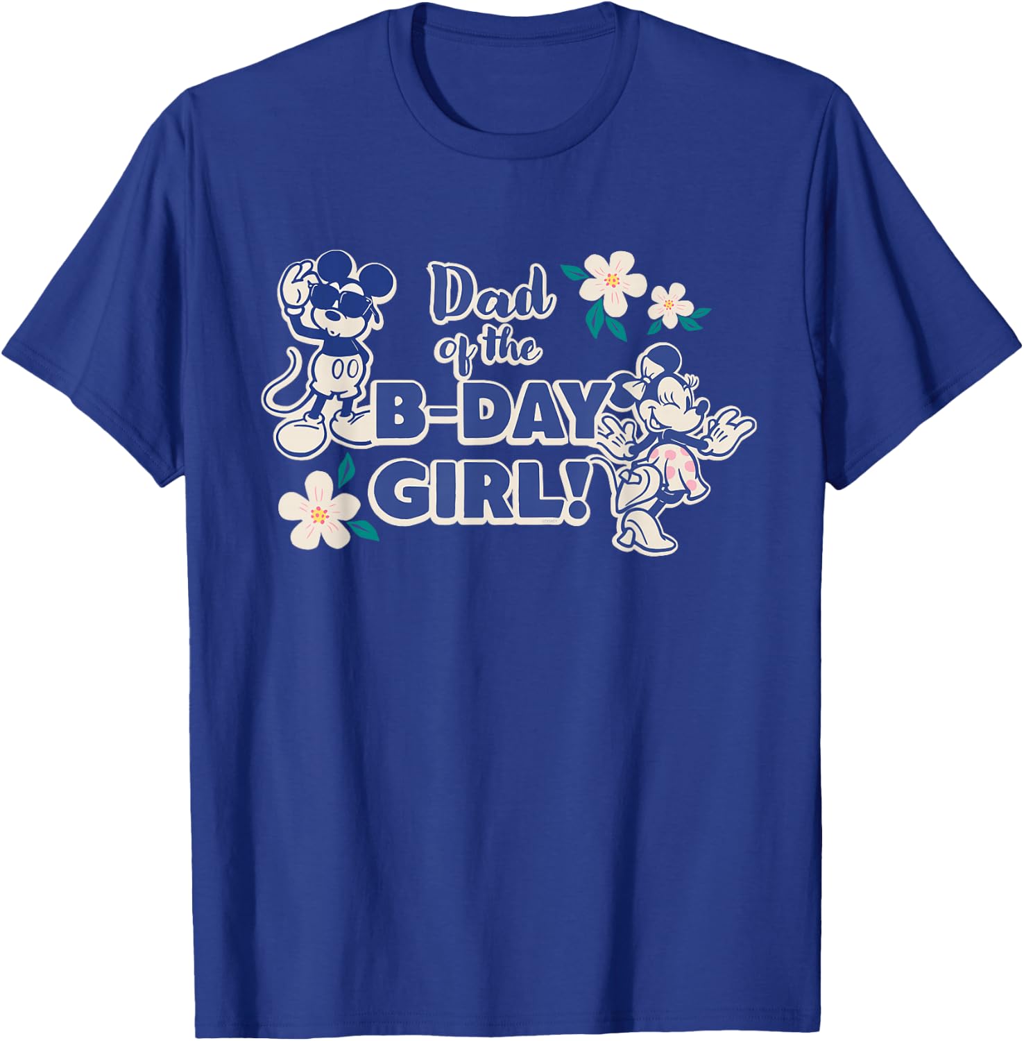 Disney Mickey & Minnie Mouse Birthday Dad of The B-Day Girl T-Shirt - T-Shirt | Royal