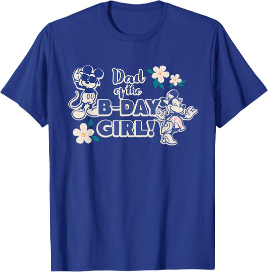 Disney Mickey & Minnie Mouse Birthday Dad of The B-Day Girl T-Shirt - T-Shirt | Royal