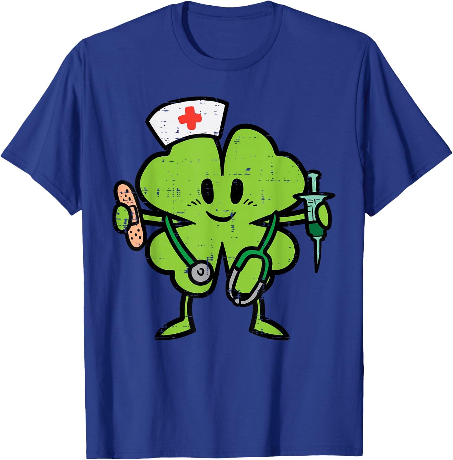 St Patricks Day Shamrock Nurse Saint Paddys Scrub Top Women T-Shirt - T-Shirt | Royal