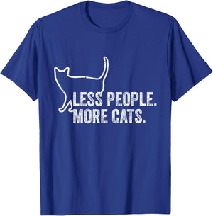 Girls Funny Cat Owner Less People More Cats T-Shirt - T-Shirt | Royal