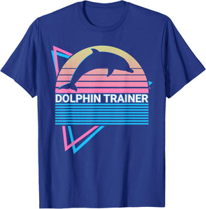 Dolphin Trainer Dolphin Trainer Retro T-Shirt - T-Shirt | Royal