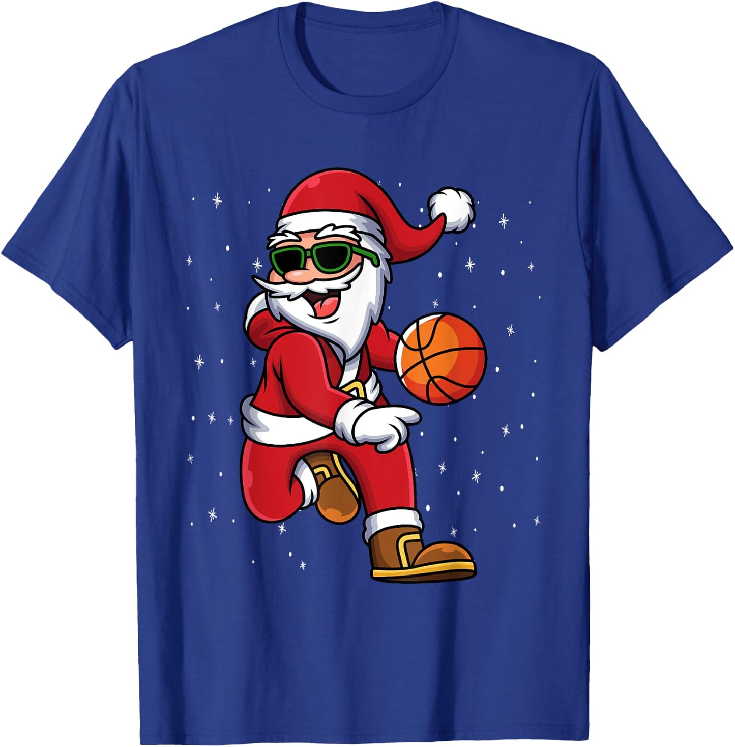 Christmas Basketball Santa Playing Basketball Player Kids T-Shirt - T-Shirt | Royal