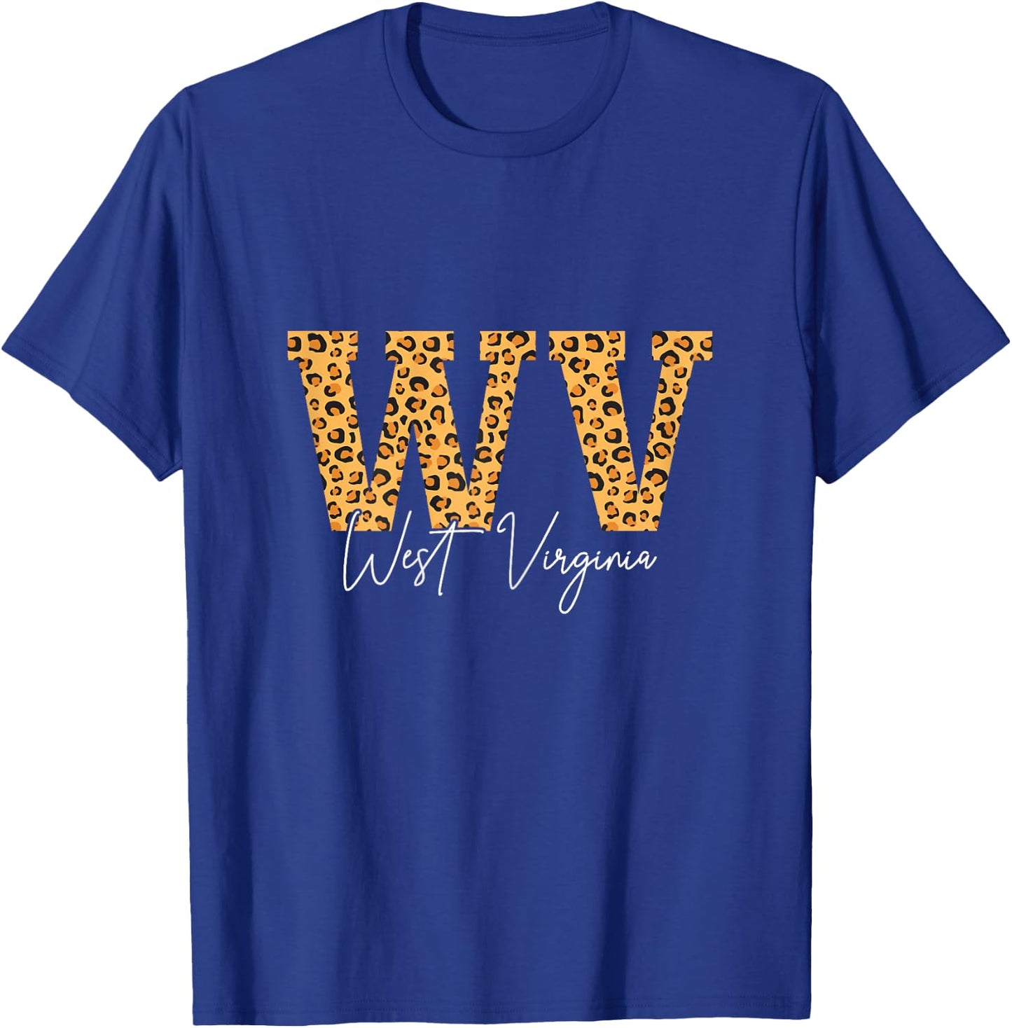 West Virginia WV Leopard Pattern Pride Vintage T-Shirt - T-Shirt | Royal