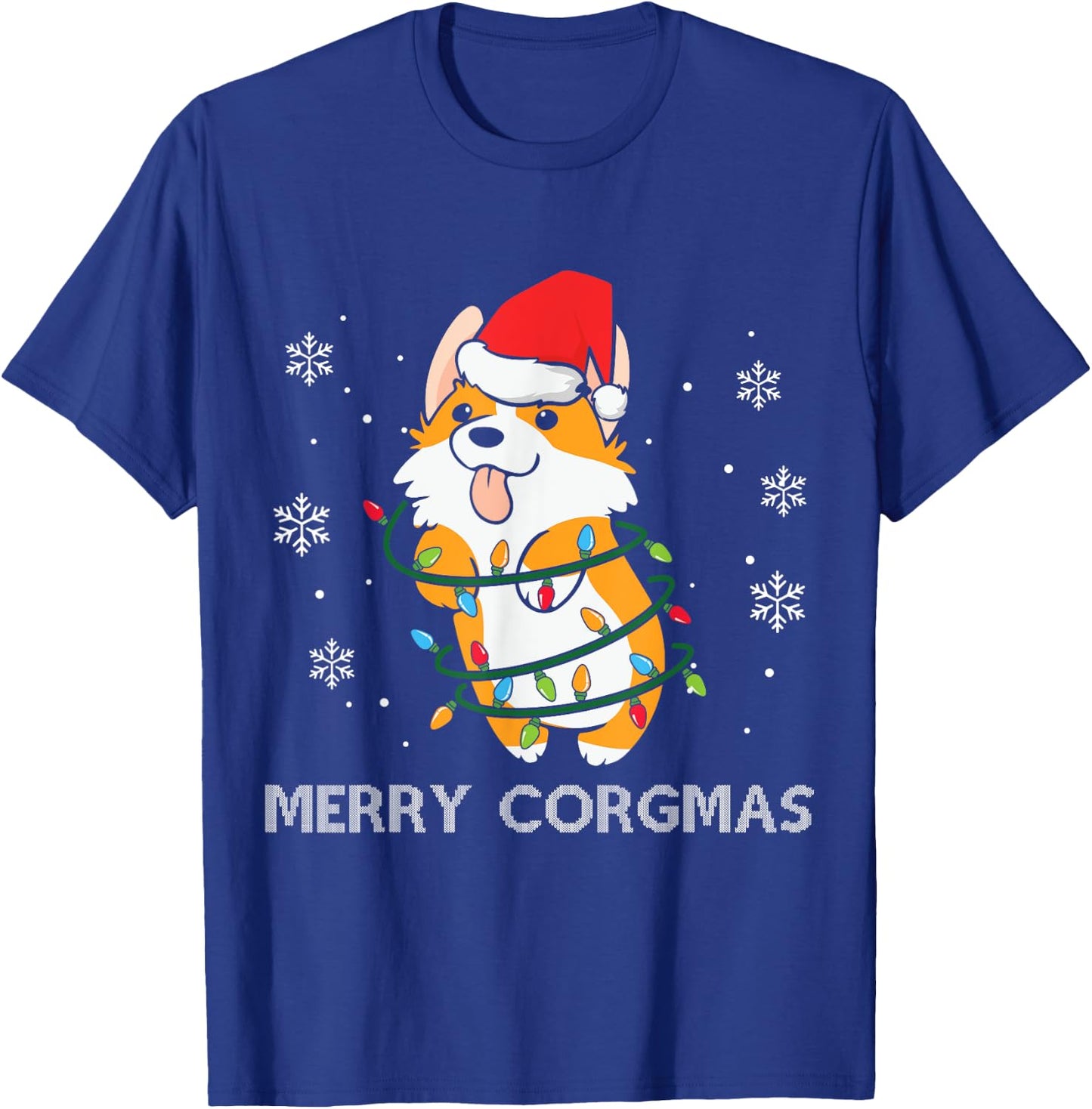 Merry Corgmas Xmas Pajamas Corgi Christmas Nerdy Dog Gifts Men Women T-Shirt - T-Shirt | Royal
