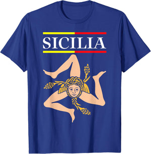 Sicilia Flag Sicily Palermo Italy T-Shirt - T-Shirt | Royal
