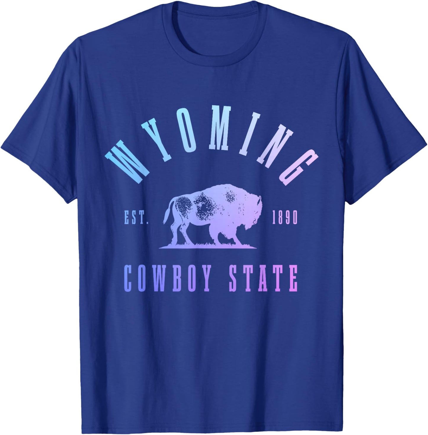 Wyoming, East. 1890 The Cowboy State Bison Vintage Pride T-Shirt - T-Shirt | Royal