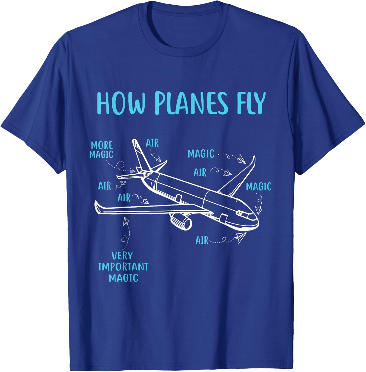 How Planes Fly Funny Aviation Engineer Pilot Airplane T-Shirt - T-Shirt | Royal