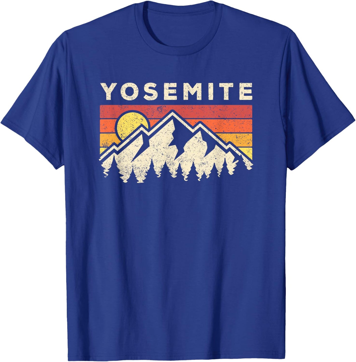 Retro Yosemite California Hiking National Park T-Shirt - T-Shirt | Royal