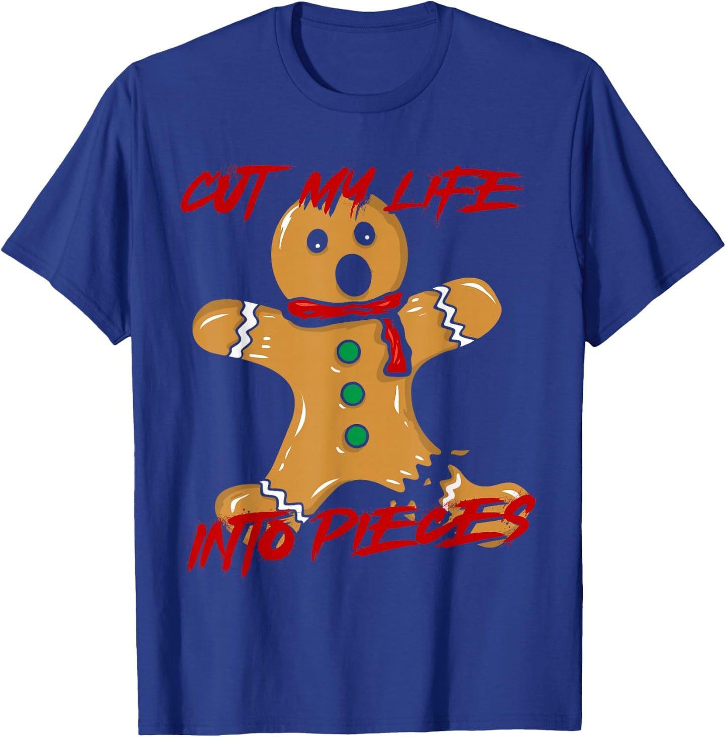 Funny Black Hair Punk Alternative Emo Music Lover Cut My Lift Into Pieces Emo Heritage Gingerbread Man Lover -Adults T-Shirt - T-Shirt | Royal