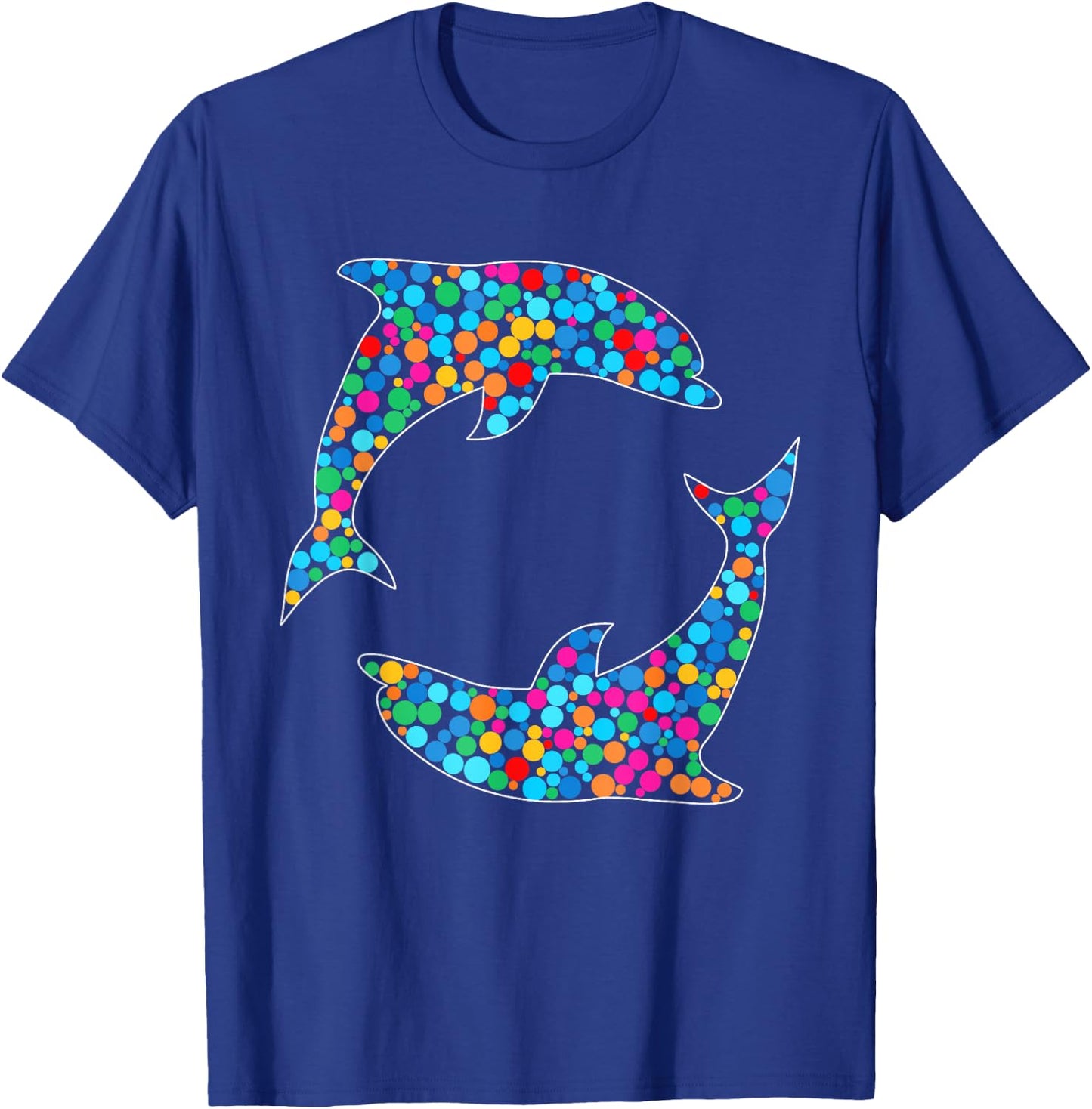 Funny Colorful Polka Dot Dolphin International Dot Day T-Shirt - T-Shirt | Royal