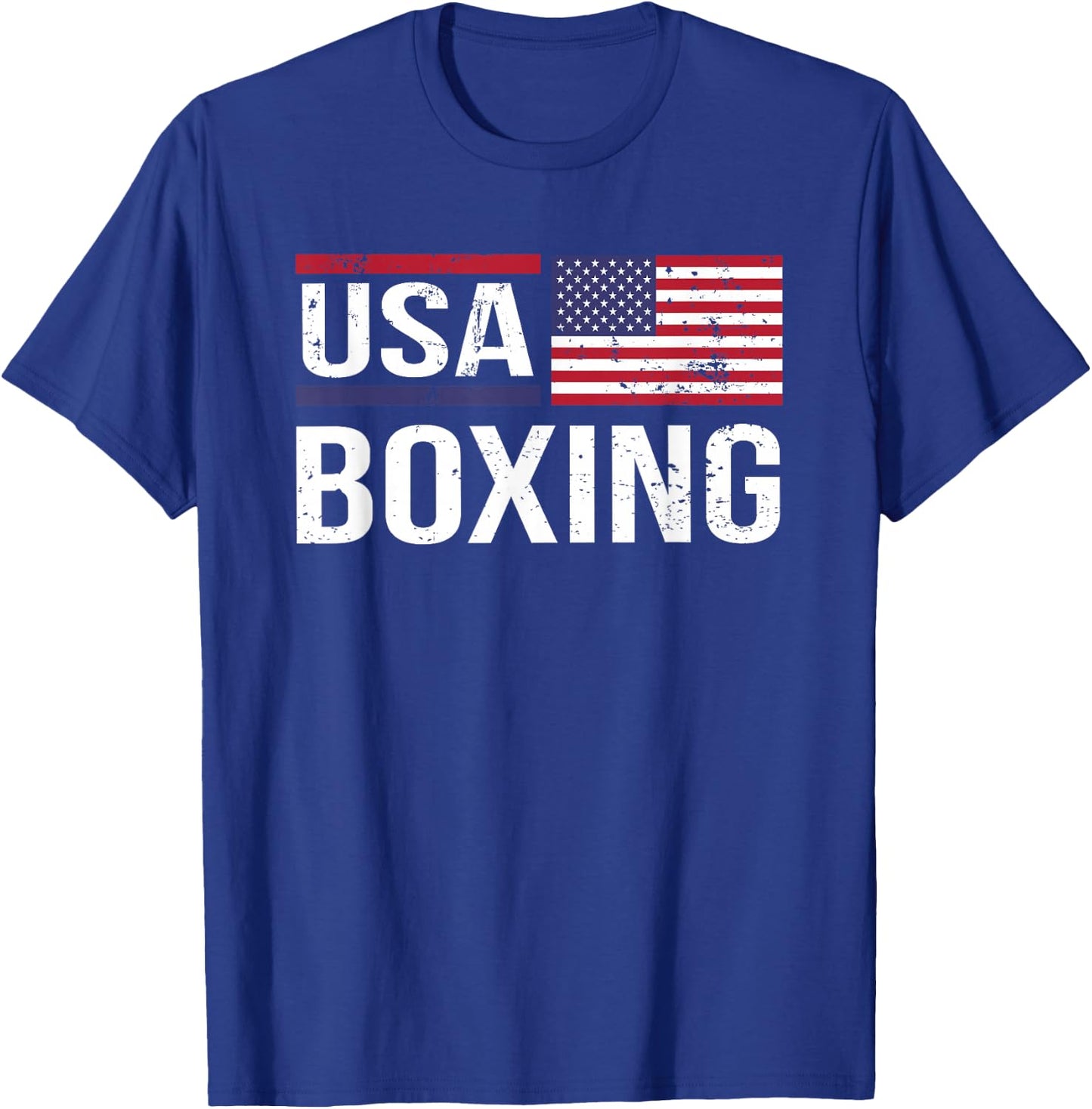 USA Boxing American Flag Gym Sparring Training Amateur Sport T-Shirt - T-Shirt | Royal