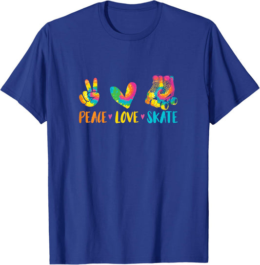 Roller Skating Peace Love Roller Skate T-Shirt - T-Shirt | Royal