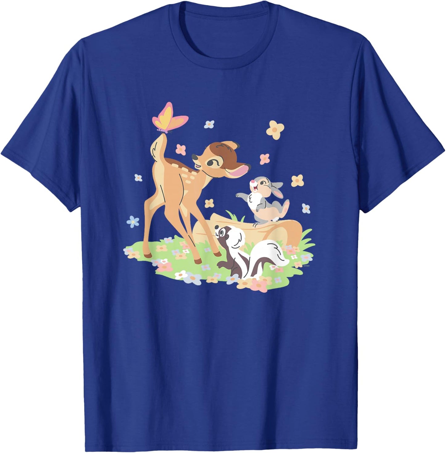 Disney Bambi Thumper & Flower Pastel Spring Easter Butterfly T-Shirt - T-Shirt | Royal