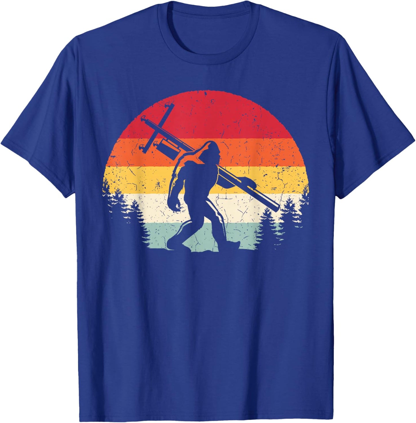 Bigfoot Lineman Power Electrician Funny Sasquatch Lineworker T-Shirt - T-Shirt | Royal