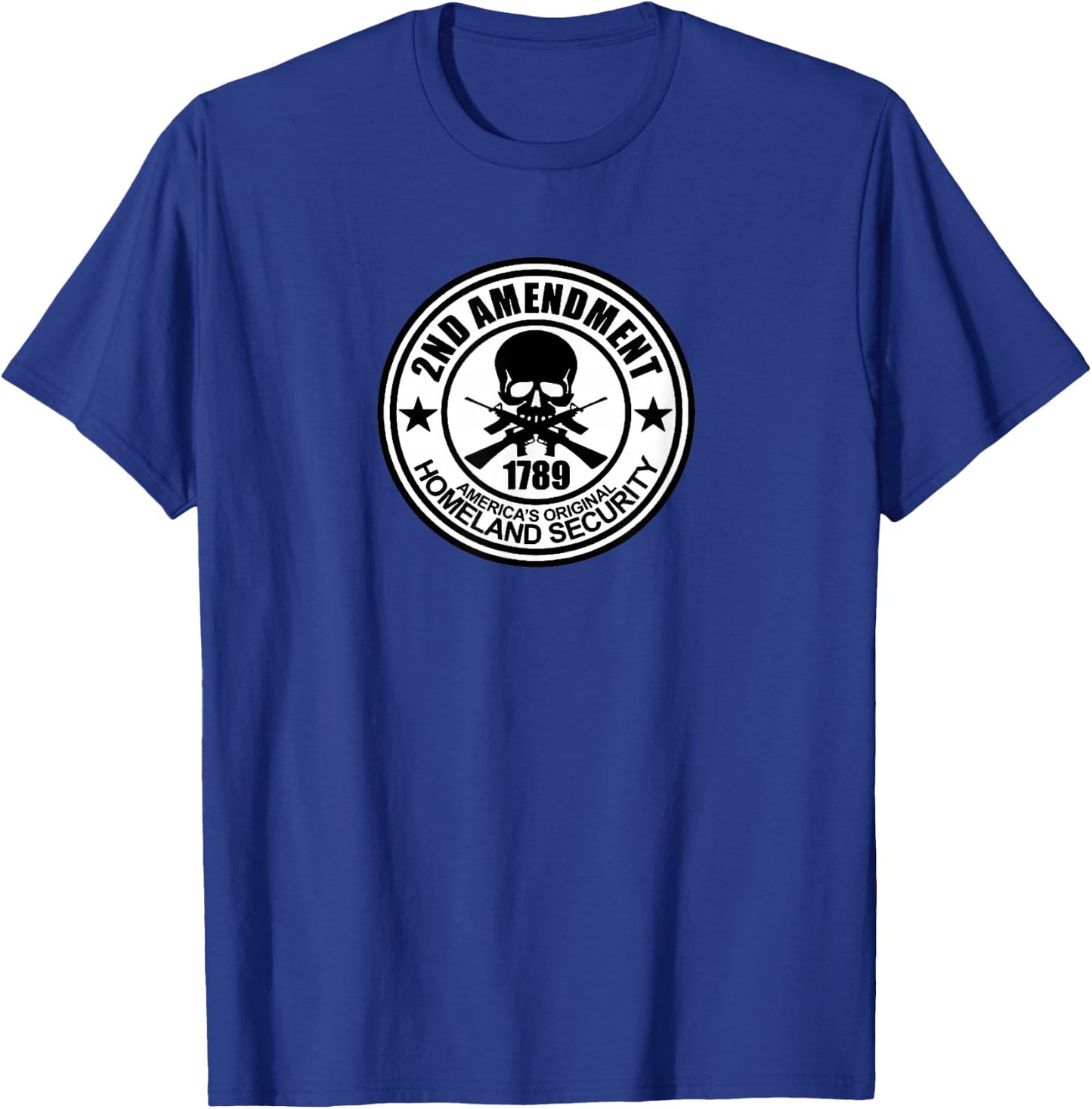 2nd Amendment White Skull & Bones T-Shirt - T-Shirt | Royal