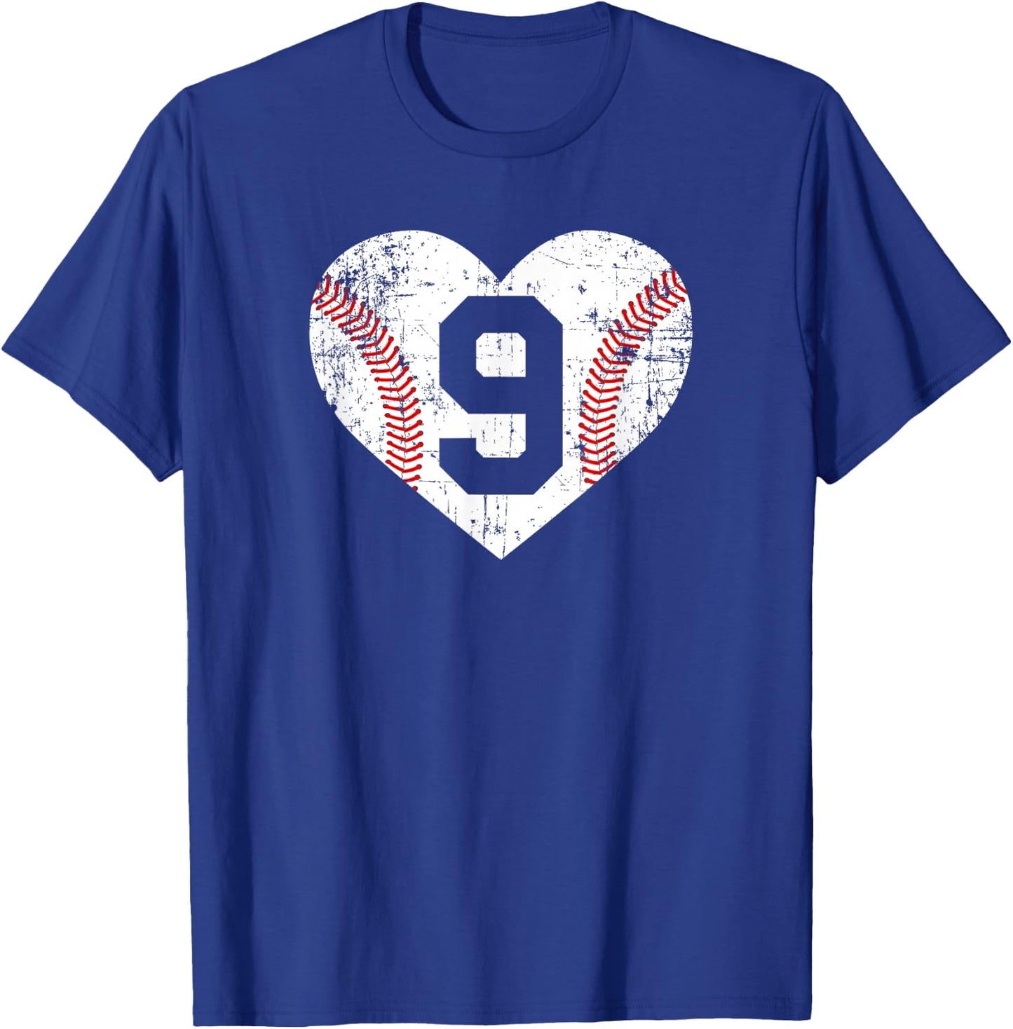 Vintage Baseball 9 Jersey Number T-Shirt - T-Shirt | Royal