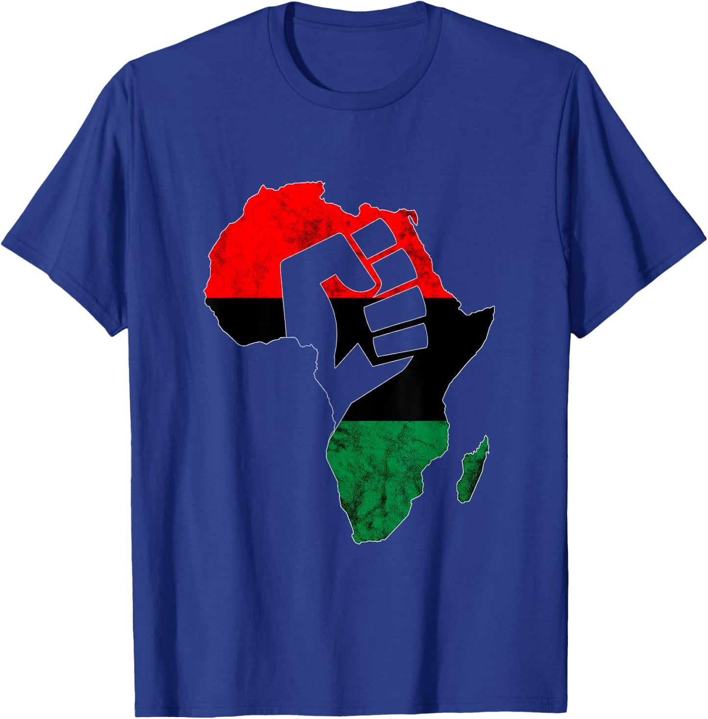 Pan African UNIA Flag Power Fist Afro-American Black History T-Shirt - T-Shirt | Royal