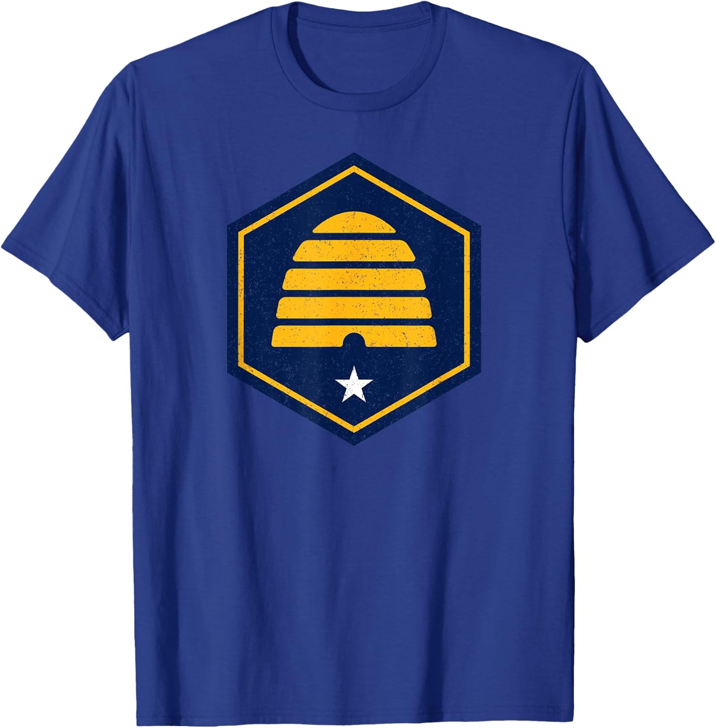 New Flag of Utah Beehive Symbol T-Shirt - T-Shirt | Royal
