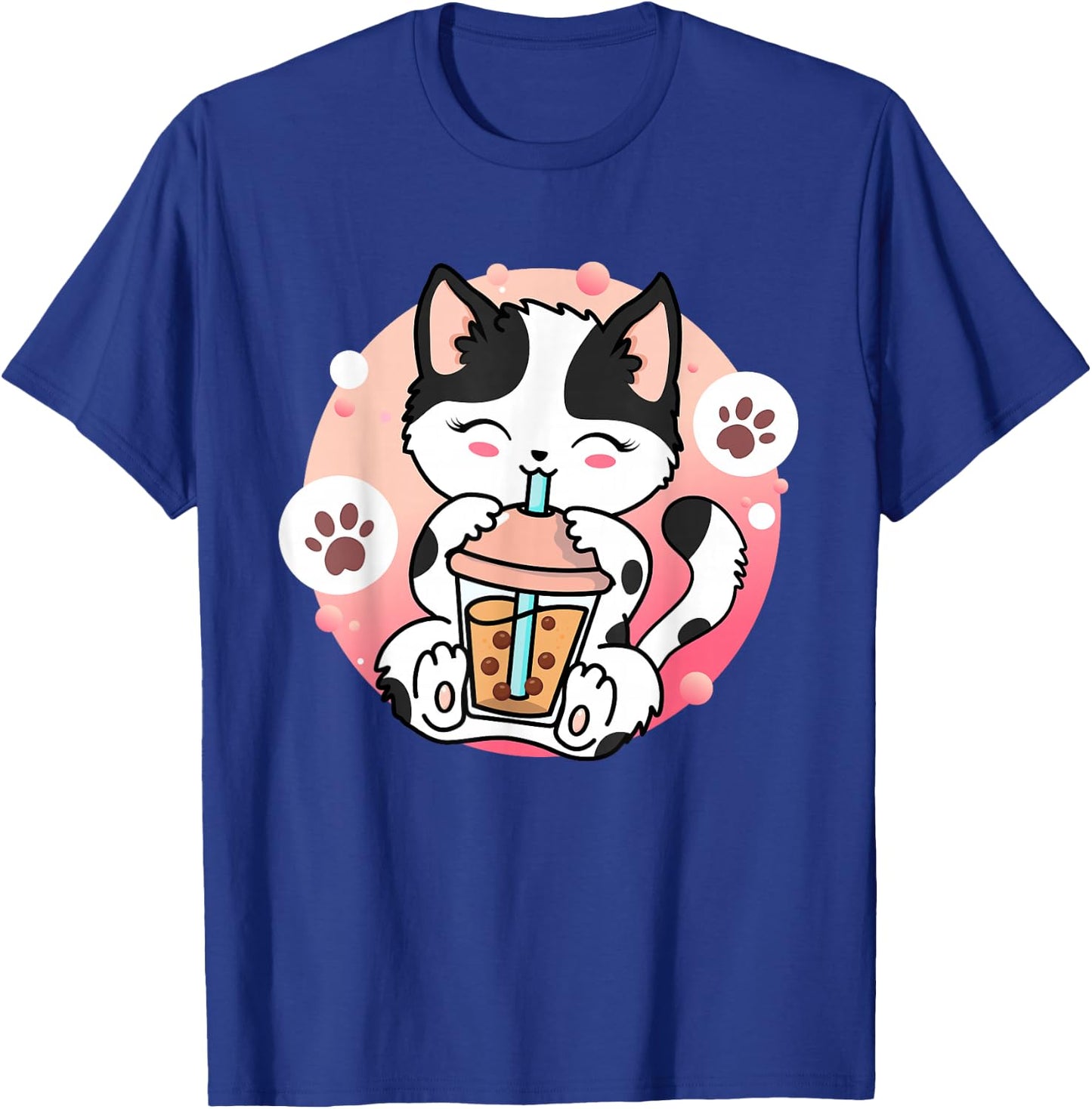 Cat Boba Tea Anime Kawaii Neko Bubble Tea Teen Girl Boba Cat T-Shirt - T-Shirt | Royal