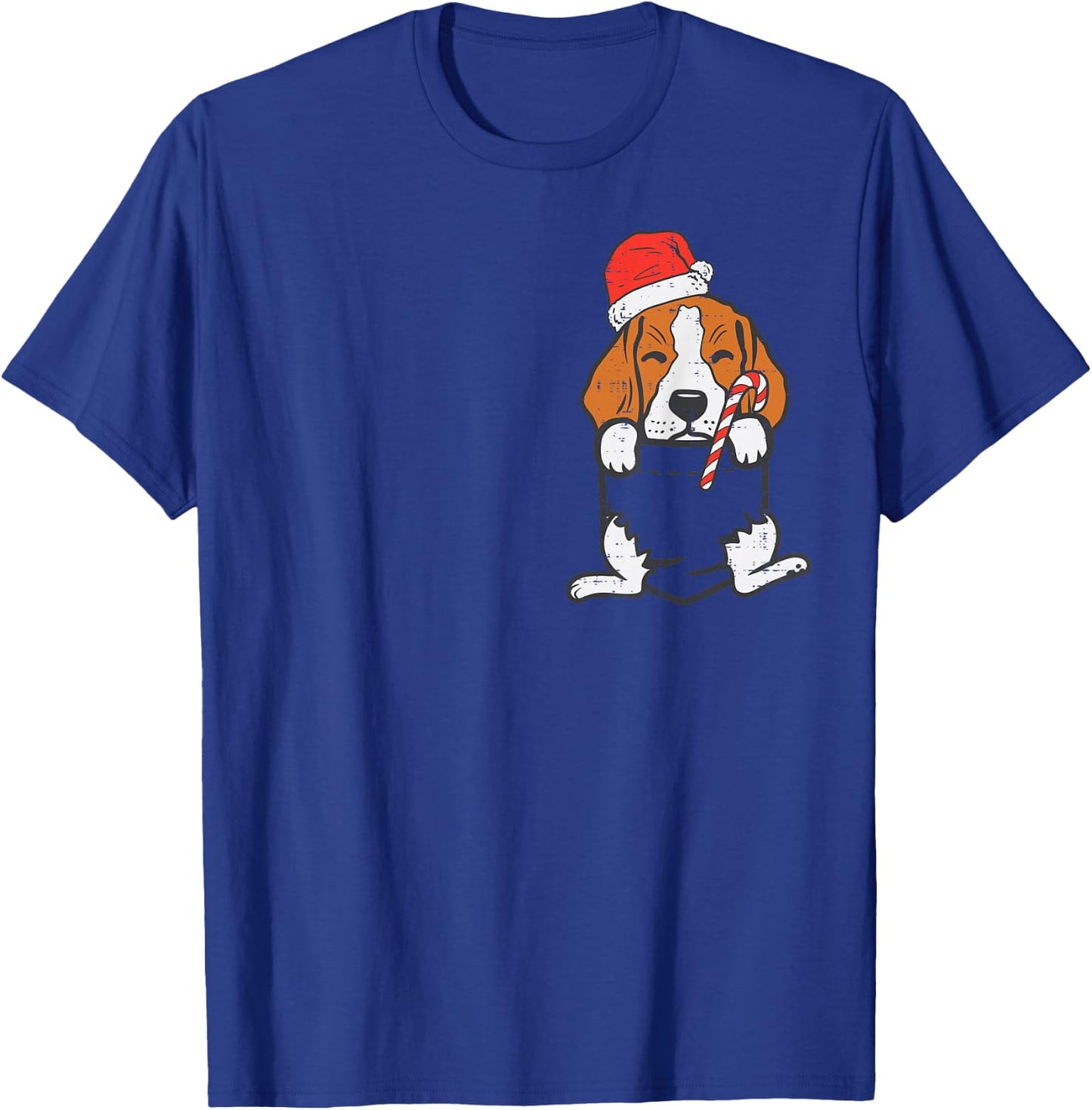 Pocket Beagle Santa Dog Christmas Xmas Men Women T-Shirt - T-Shirt | Royal