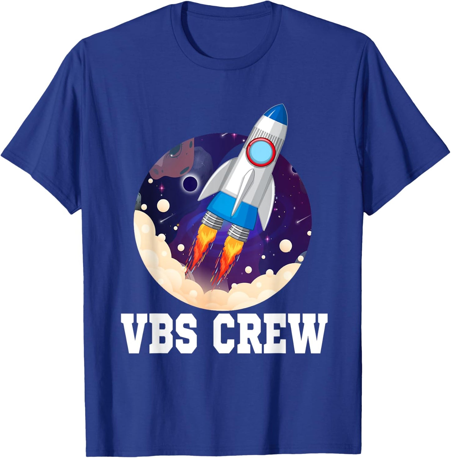I Love VBS 2025 Space Crew Vacation Bible School Rocket T-Shirt - T-Shirt | Royal