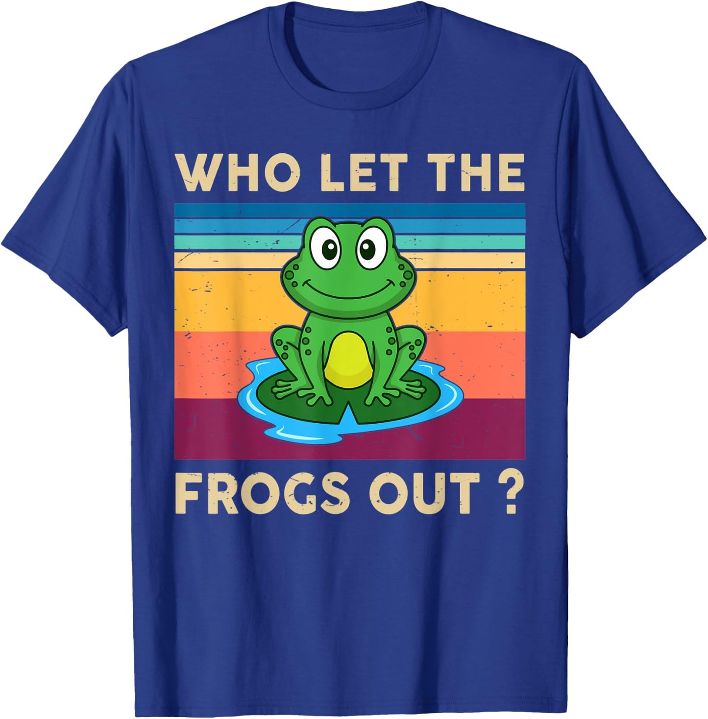 Cute Frog Who Let The Frogs Out Kids Boy Toddler Herpetology T-Shirt - T-Shirt | Royal