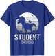 Studentsaurus Dinosaur Student Saurus T Rex Mono Vintage Ret T-Shirt - T-Shirt | Royal