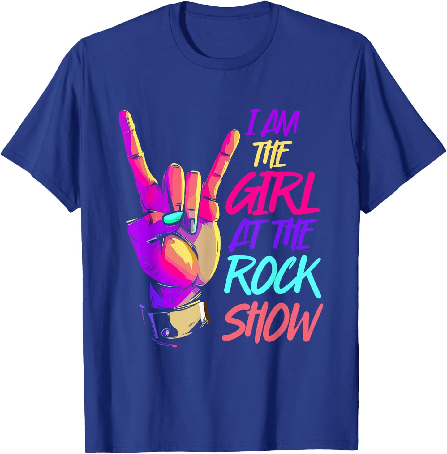Vintage I Am The Girl At The Rock Show - Retro Rock Music T-Shirt - T-Shirt | Royal