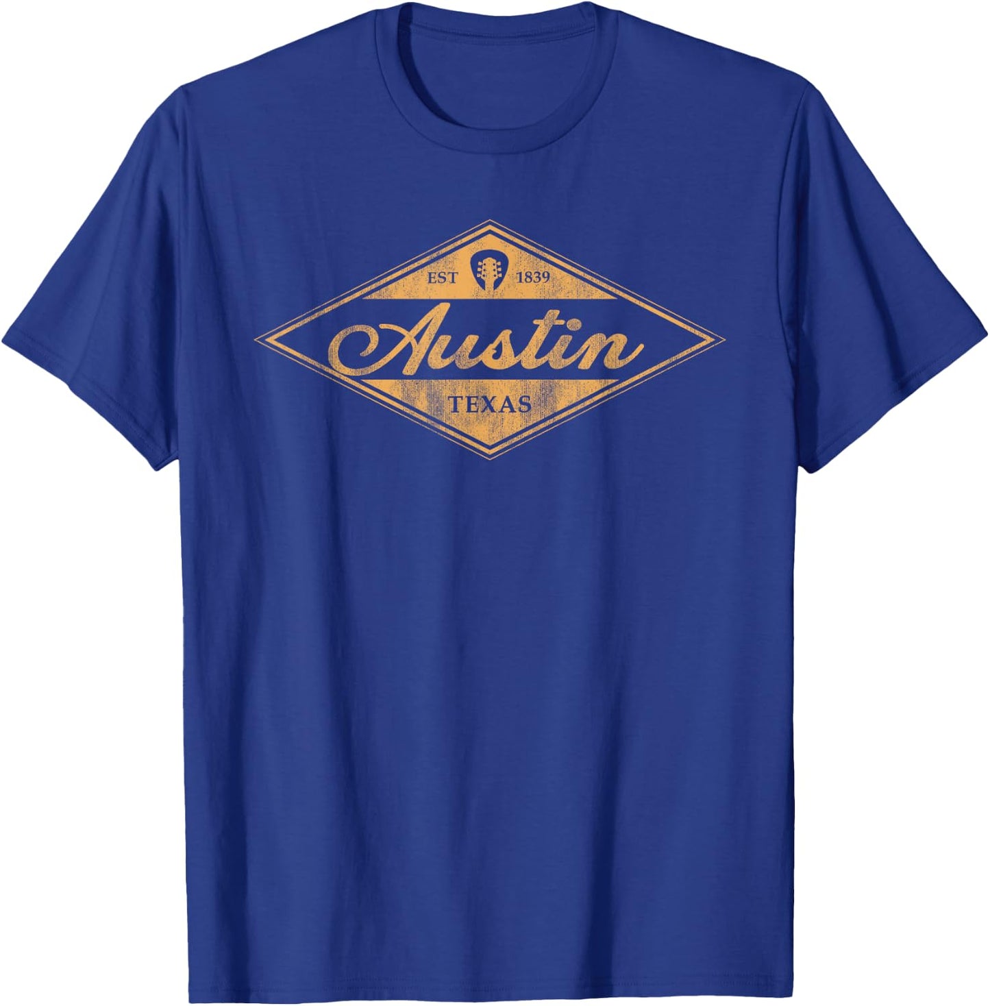 Retro Austin Texas Vintage Guitar Graphic Music Souvenir T-Shirt - T-Shirt | Royal