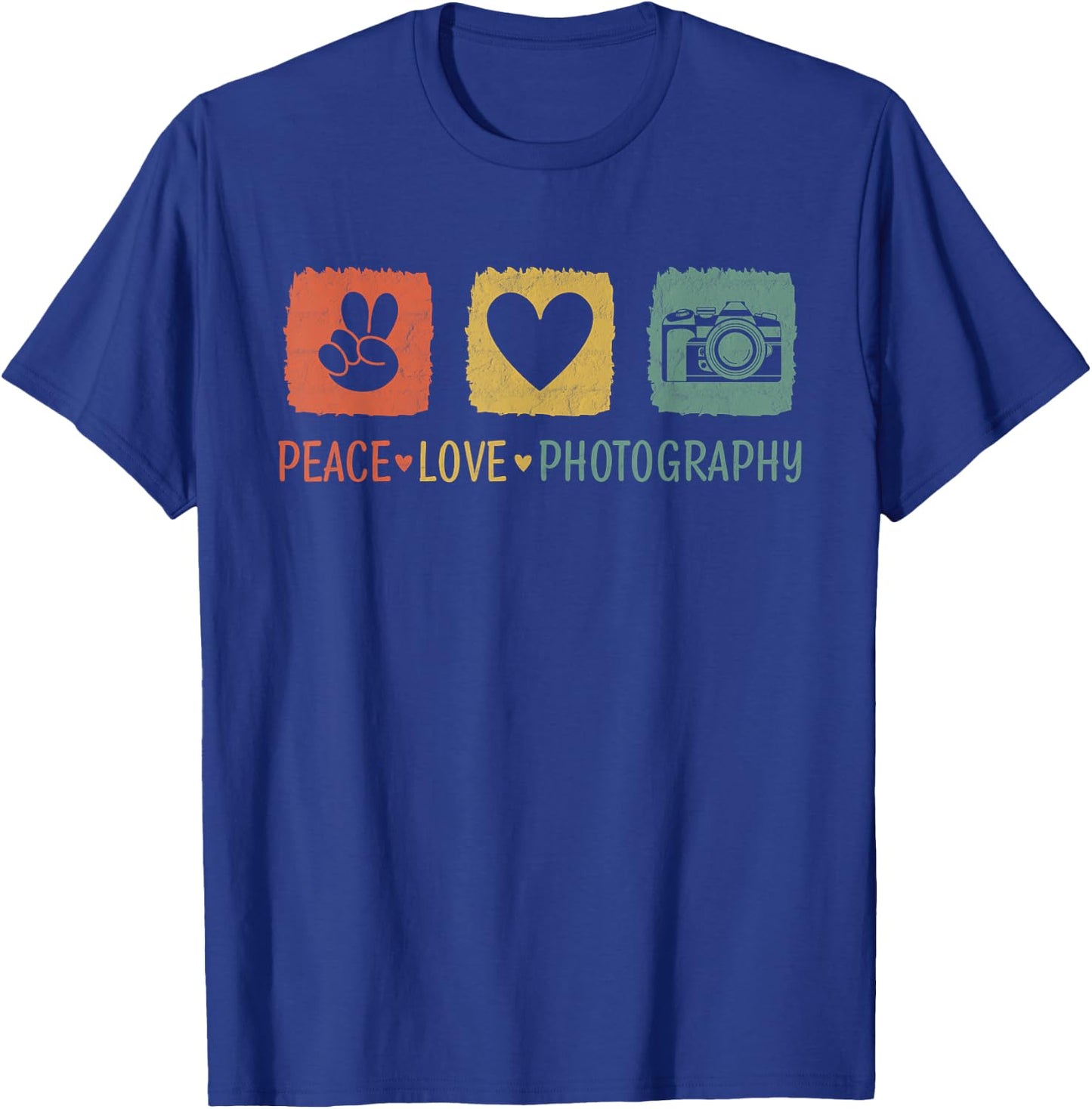 Photographer Photo Harmony - Peace Love Photography T-Shirt - T-Shirt | Royal