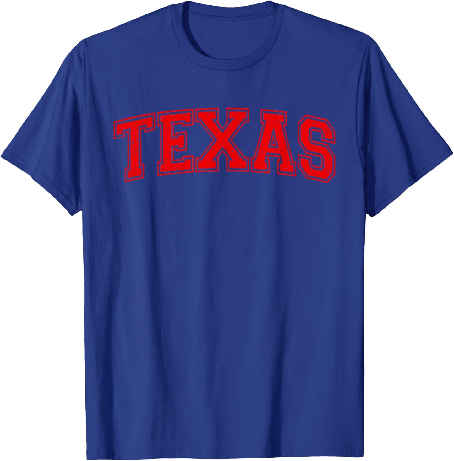 Texas Varsity Style Text Sports Athletic Jersey Style T-Shirt - T-Shirt | Royal