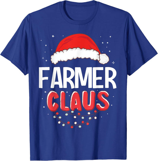 Farmer Santa Claus Christmas Matching Costume T-Shirt - T-Shirt | Royal
