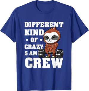 Workout Squad 5AM Crew Funny Gym Quote T-Shirt - T-Shirt | Royal