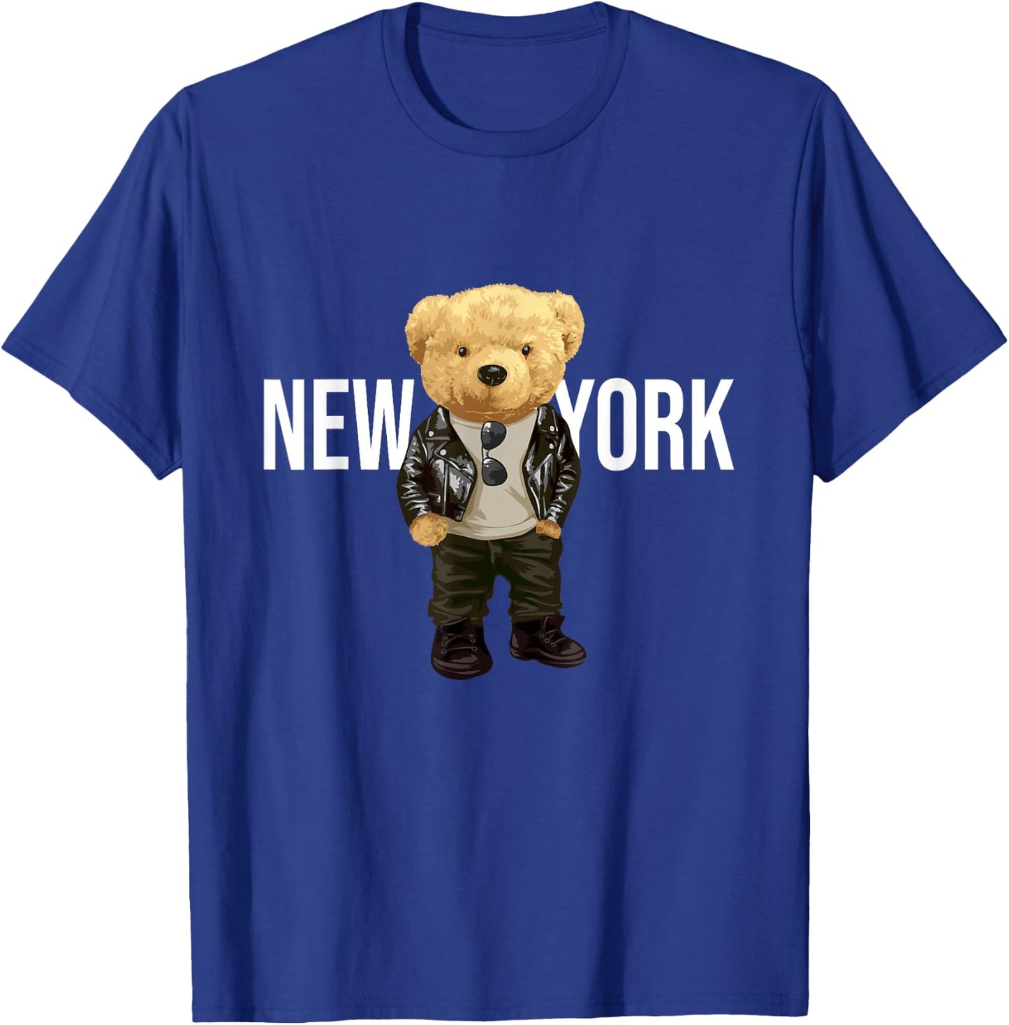 Cool Teddy Bear in New York NYC Illustration Graphic Designs T-Shirt - T-Shirt | Royal