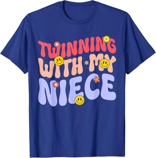 Twinning With My niece Funny aunt auntie T-Shirt - T-Shirt | Royal