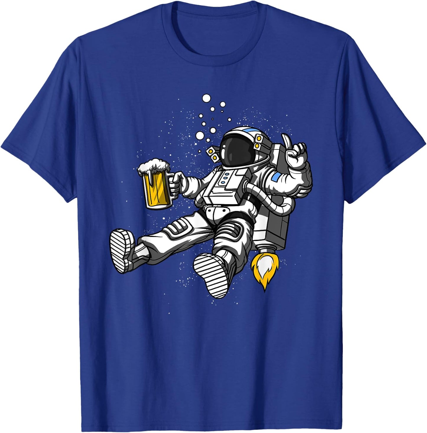 Space Astronaut Beer Drinking Party Funny Cosmic Men Women T-Shirt - T-Shirt | Royal