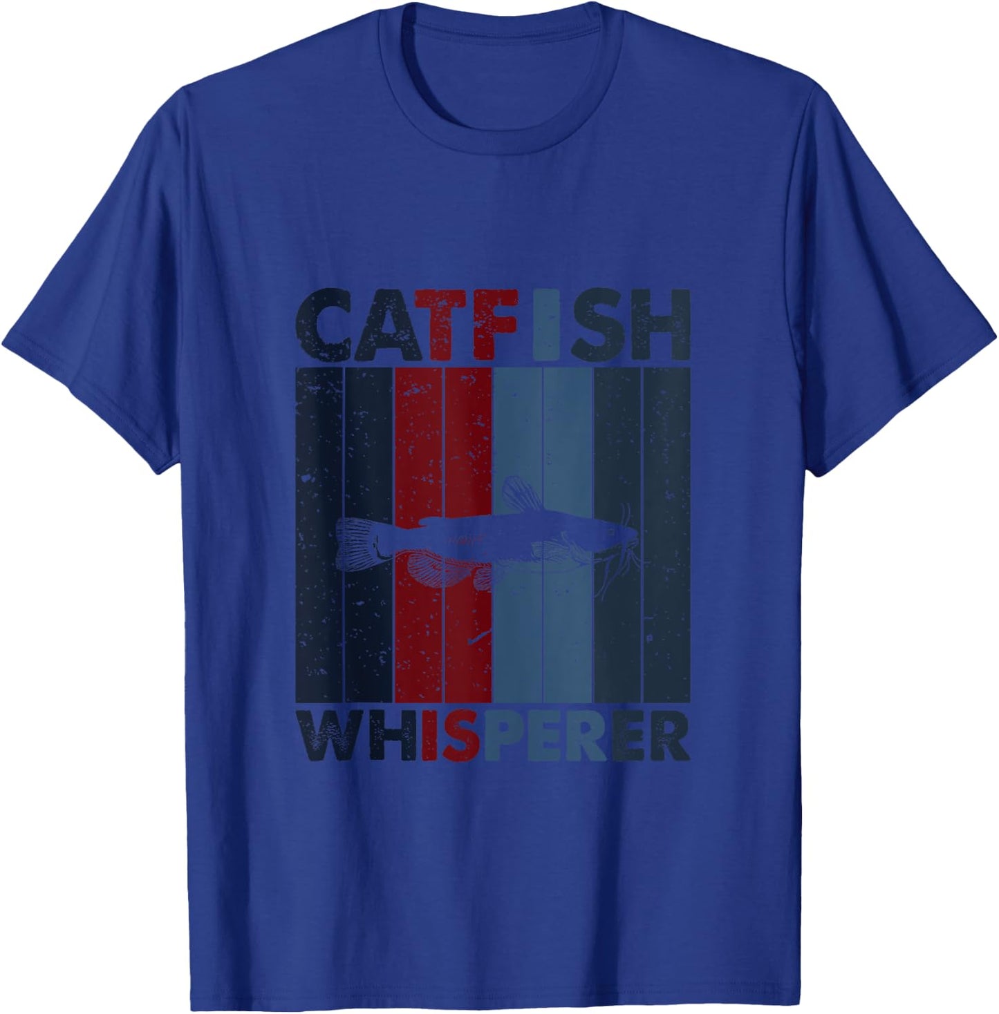 Fish Dad Mom Whisperer - Fisherman Vintage Catfish Fishing T-Shirt - T-Shirt | Royal