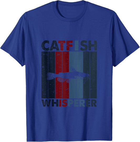 Fish Dad Mom Whisperer - Fisherman Vintage Catfish Fishing T-Shirt - T-Shirt | Royal
