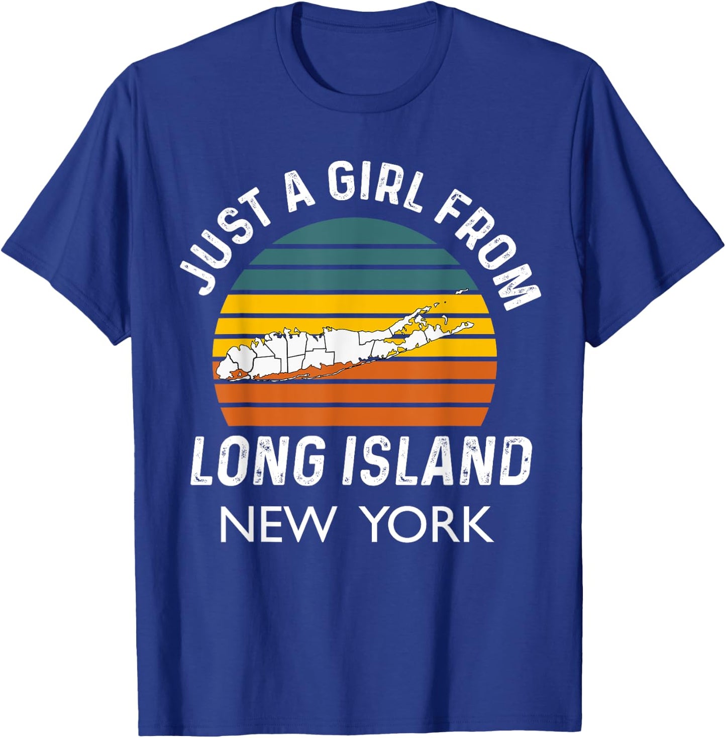 Long Island NY Souvenir Native Long Islander Map NYC Girls T-Shirt - T-Shirt | Royal