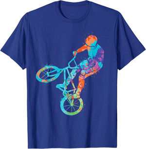 BMX Bicycle Tricks Girls Boys Kids BMX Bike T-Shirt - T-Shirt | Royal