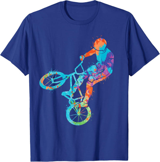 BMX Bicycle Tricks Girls Boys Kids BMX Bike T-Shirt - T-Shirt | Royal